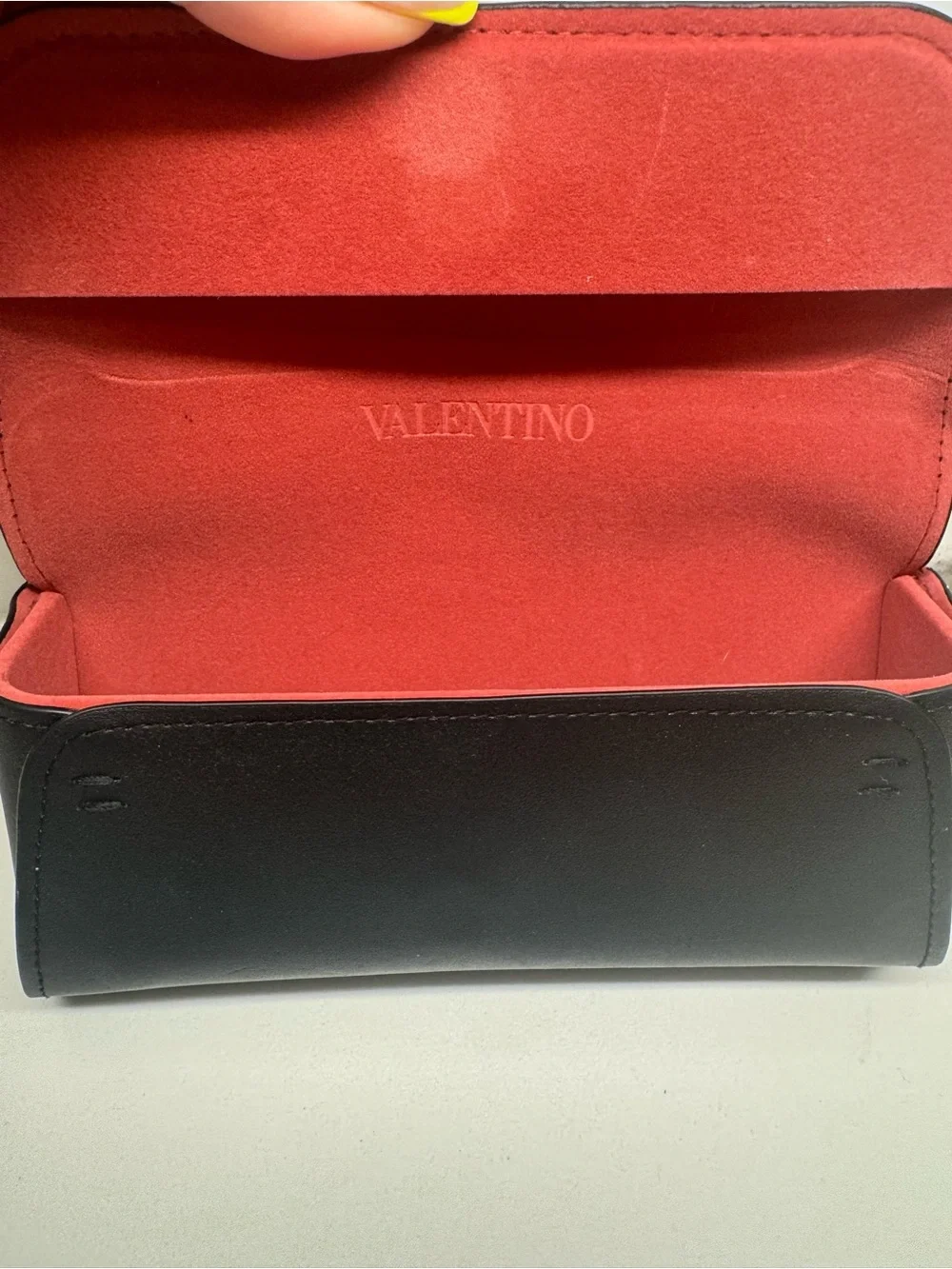 Authentic Valentino Black Leather Sunglasses Case Replacement Only